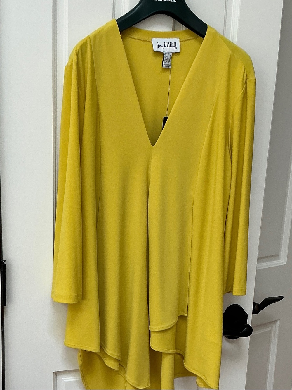 Joseph Ribkoff Lemon Yellow V-Neck Long Sleeve Tunic